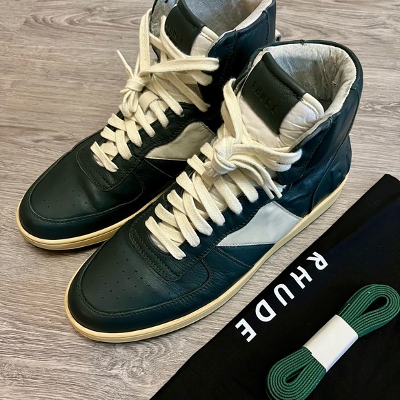 Rhude Men's High-Top Sneakers - Black and White - Picture 3 of 7